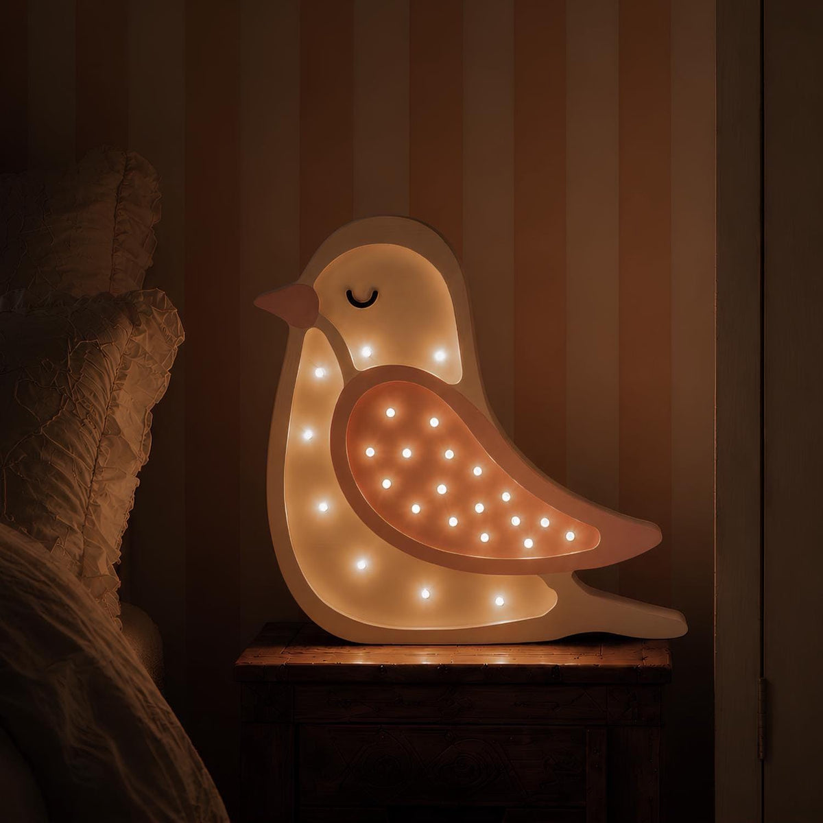 Little Lights Vogelnachtlicht | Cremiges Rosa