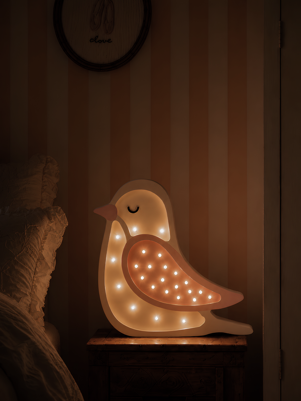Little Lights Vogelnachtlicht | Cremiges Rosa