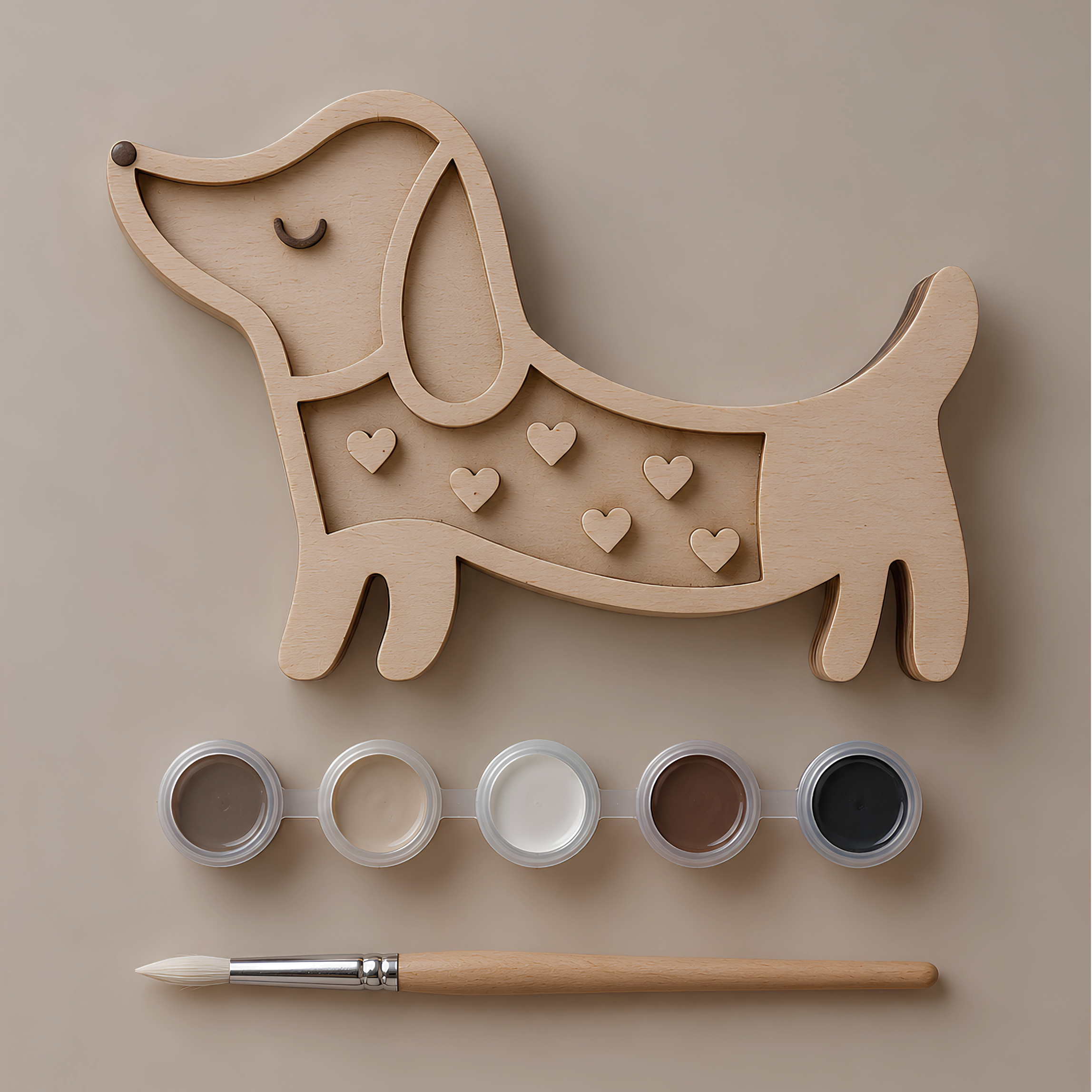 Little Lights Crafty Kit - DIY Wooden Dachshund Dog