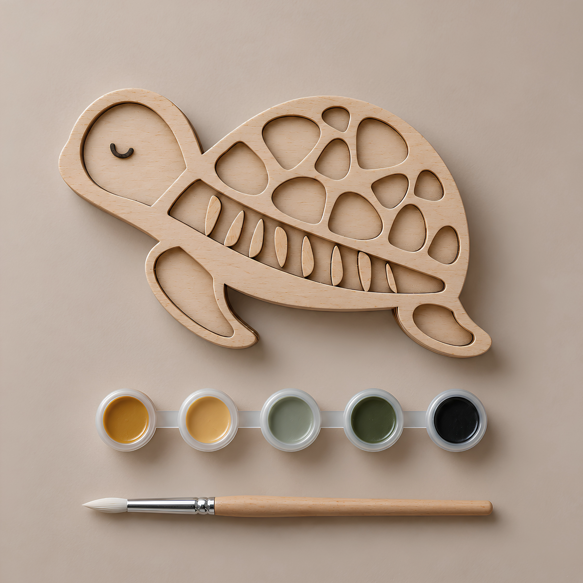 DIY Holzschildkröten-Malset für Kinder Montessori Bastelset Handgemachtes Malset für Meeresdekoration Meerestier Nautisches Waldorf-Spielzeug