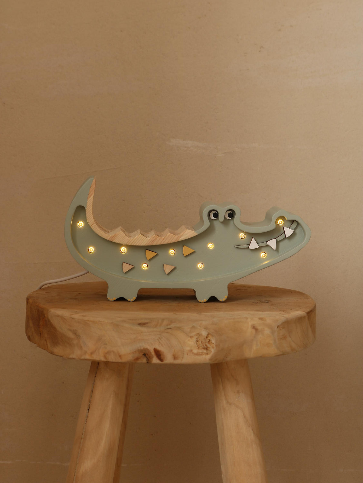 Little Lights Krokodil Mini Nachtlicht | Khaki Pastell