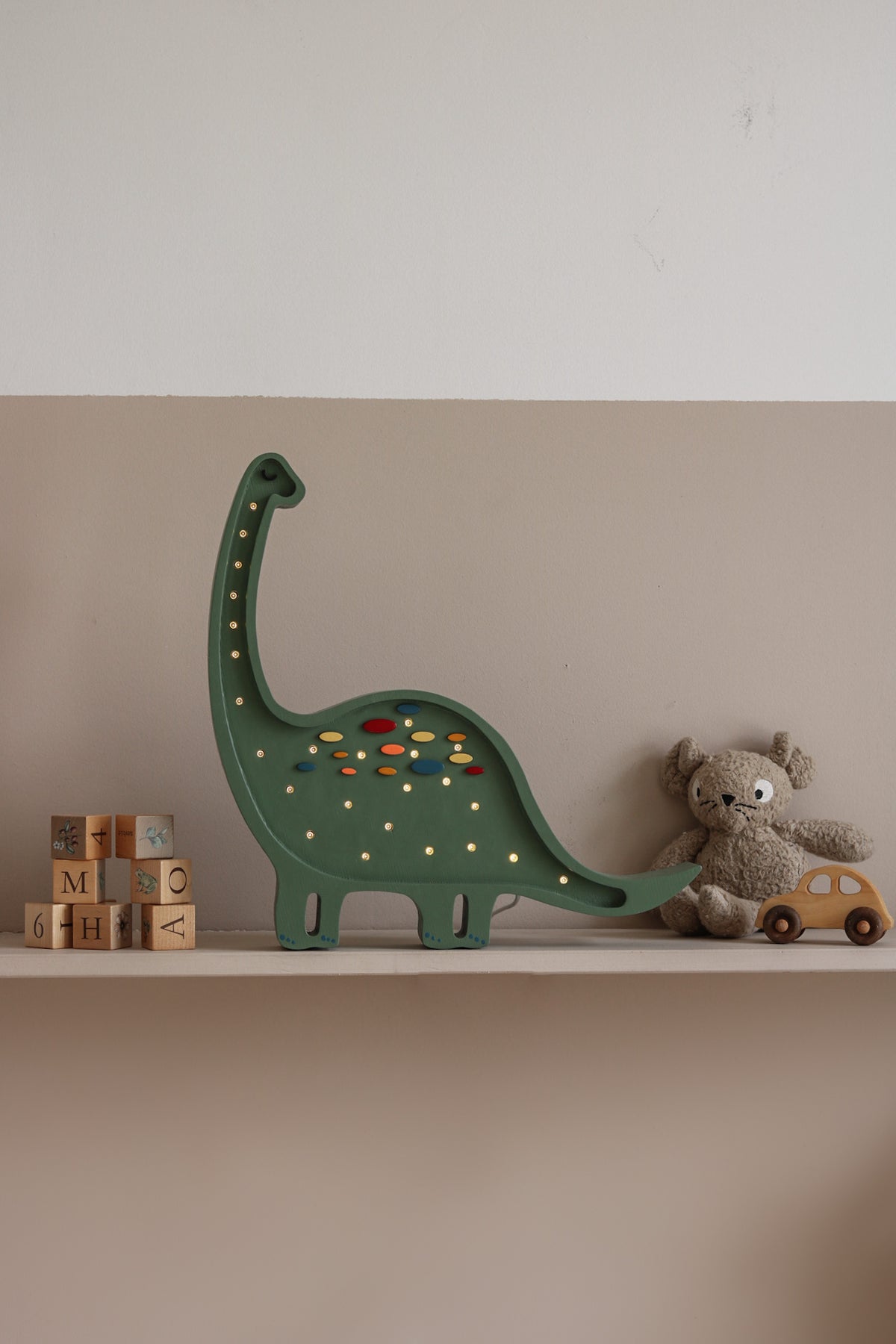 Little Lights Dino Diplodocus Nachtlicht | Konfetti Grün