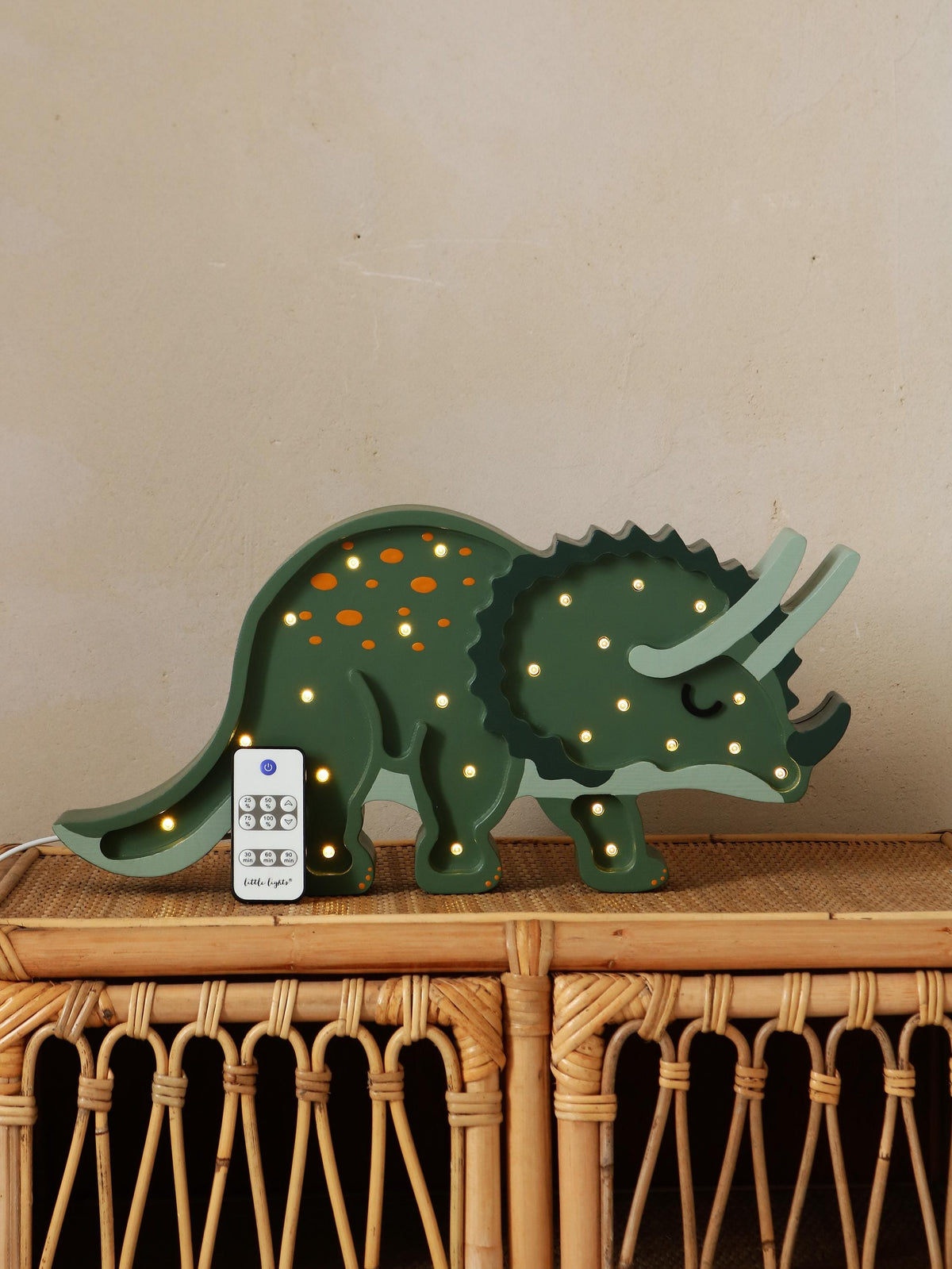 Little Lights Dino Triceratops Nachtlicht | Militärgrün