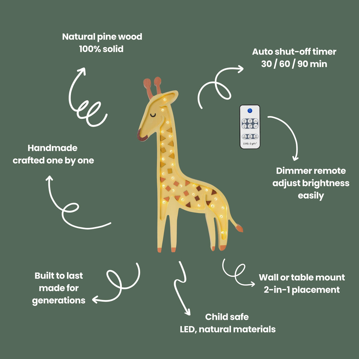 Little Lights Giraffe Nachtlicht | Afrikanisches Gelb