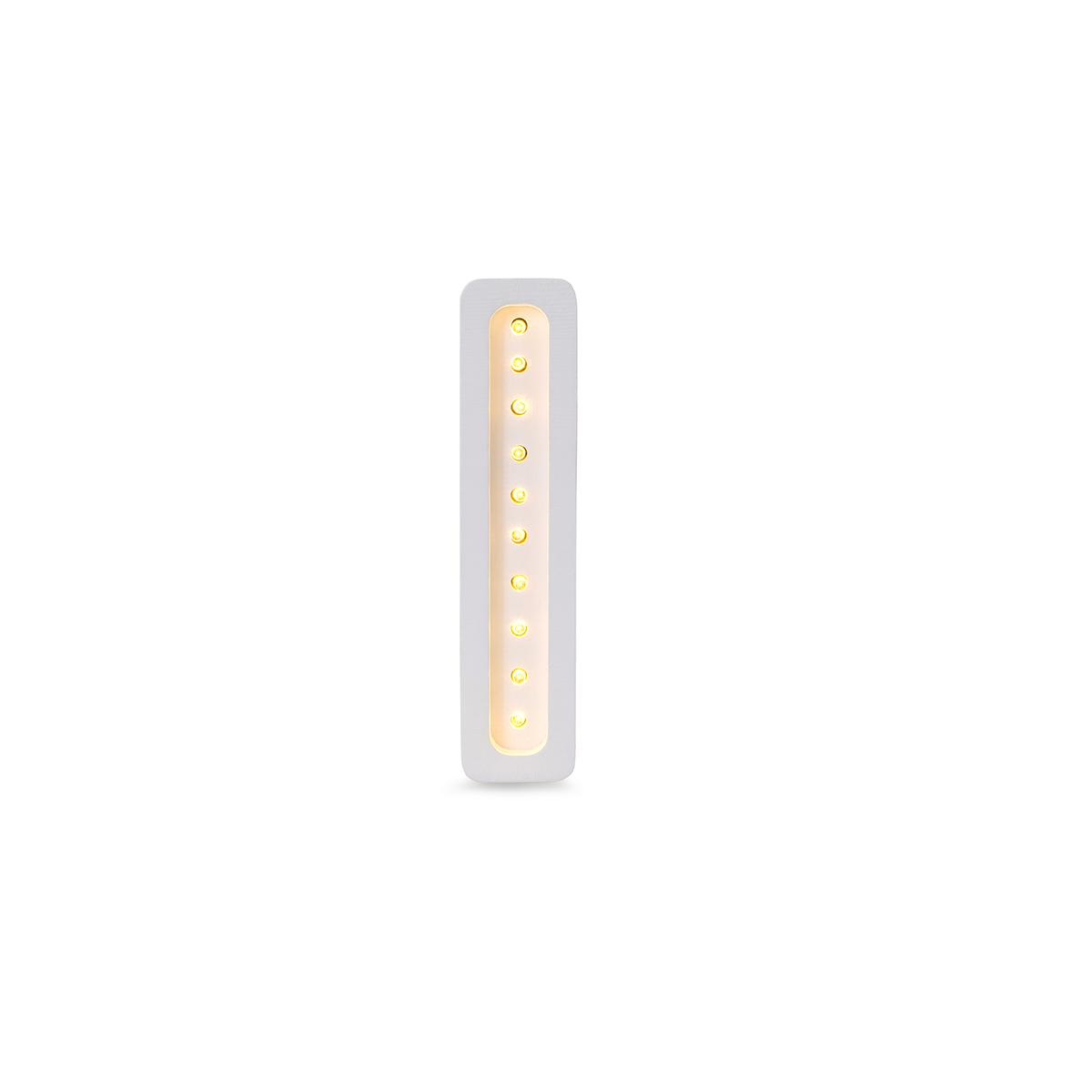 Little Lights mini wooden letter I night light in white, illuminated