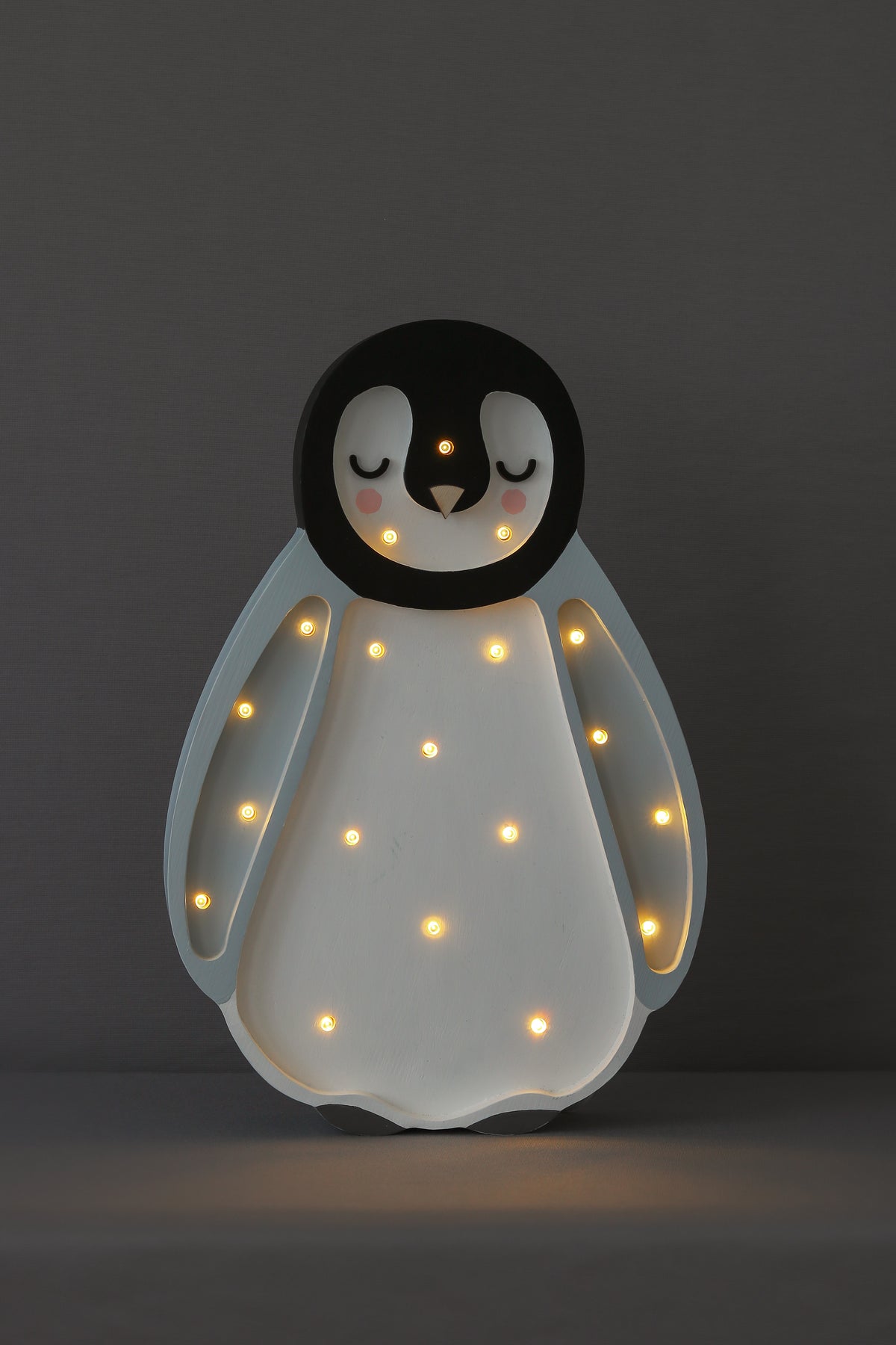 Little Lights Pinguin-Nachtlicht | Hellgrau