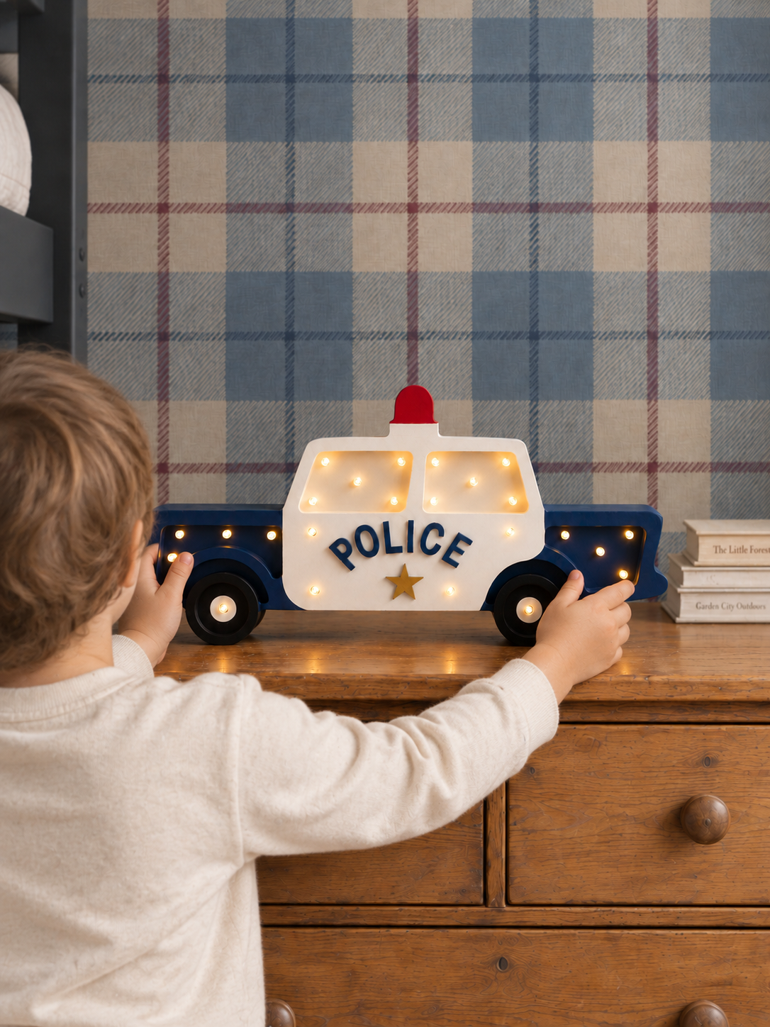 Little Lights Police Car Night Light | Vintage Navy