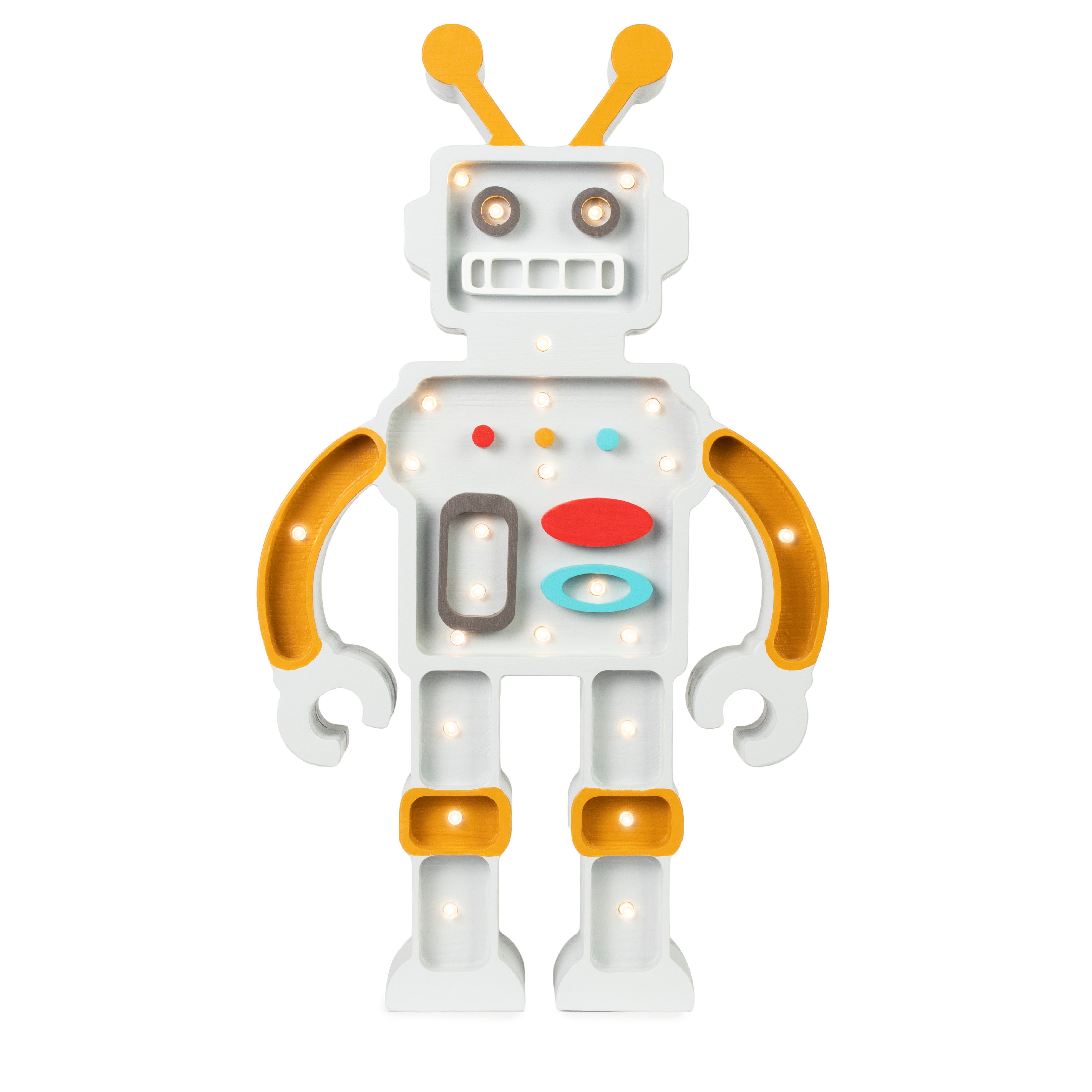 Little Lights Roboter-Nachtlicht | Metallic-Grau