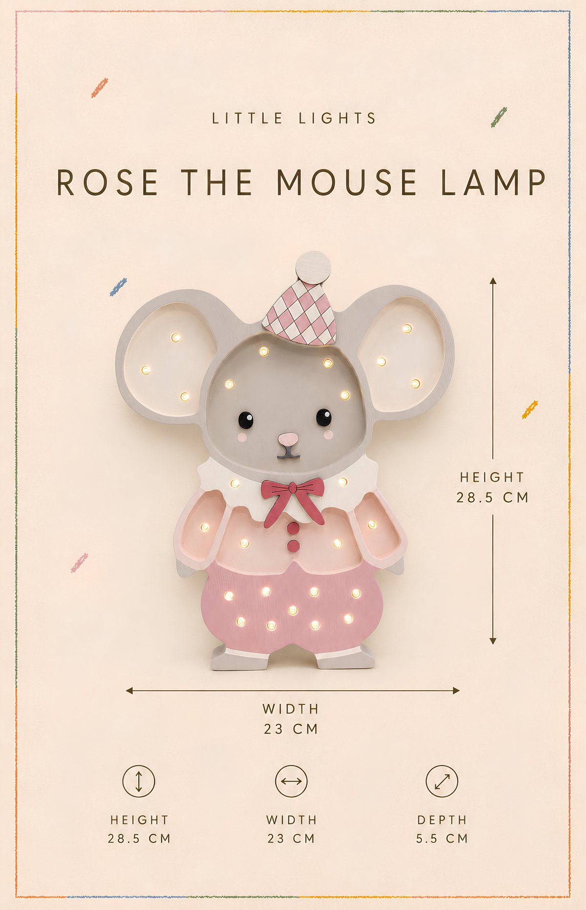 Little Lights Rose the Mouse | Cotton Pink