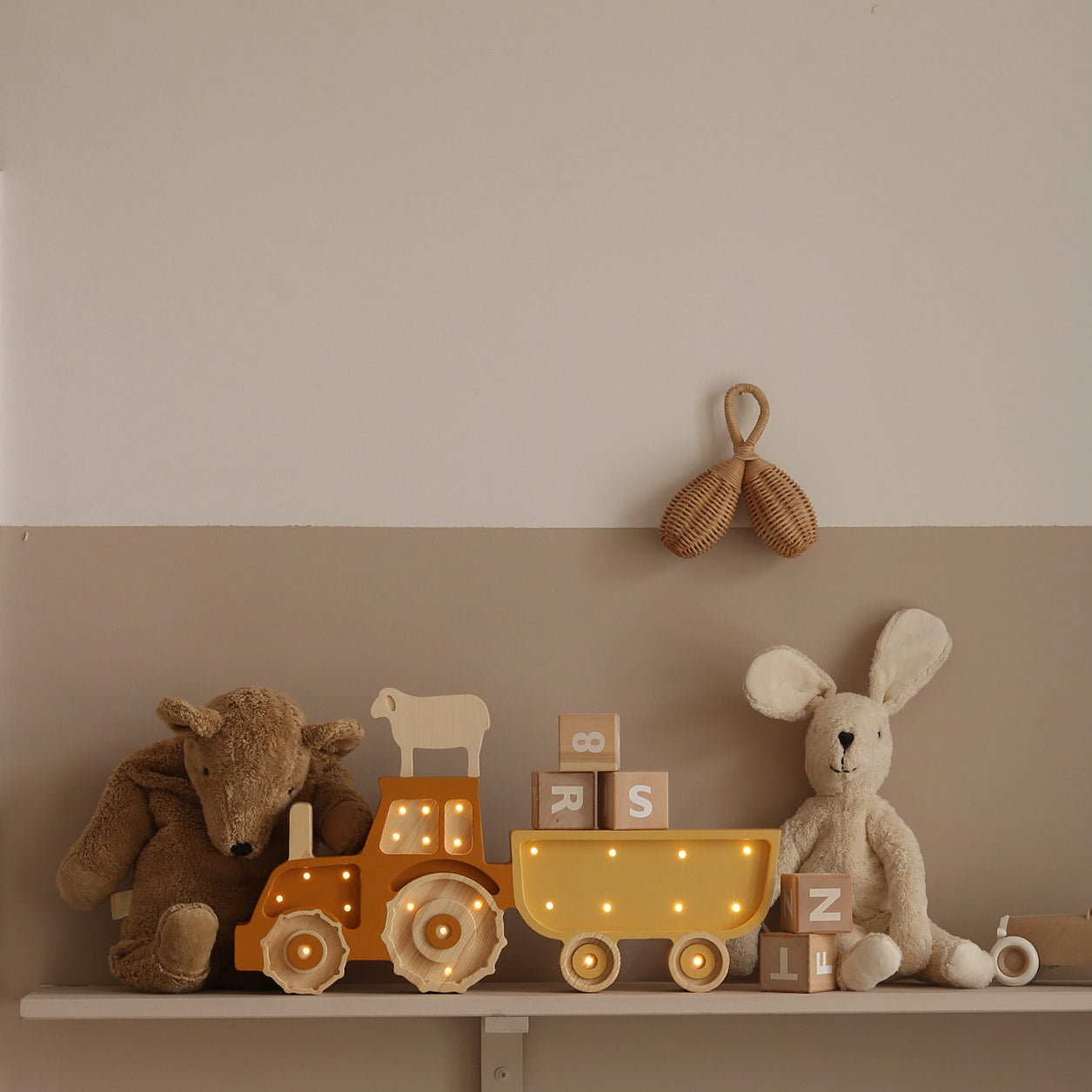 Little Lights Tractor Night Light  | Mustard