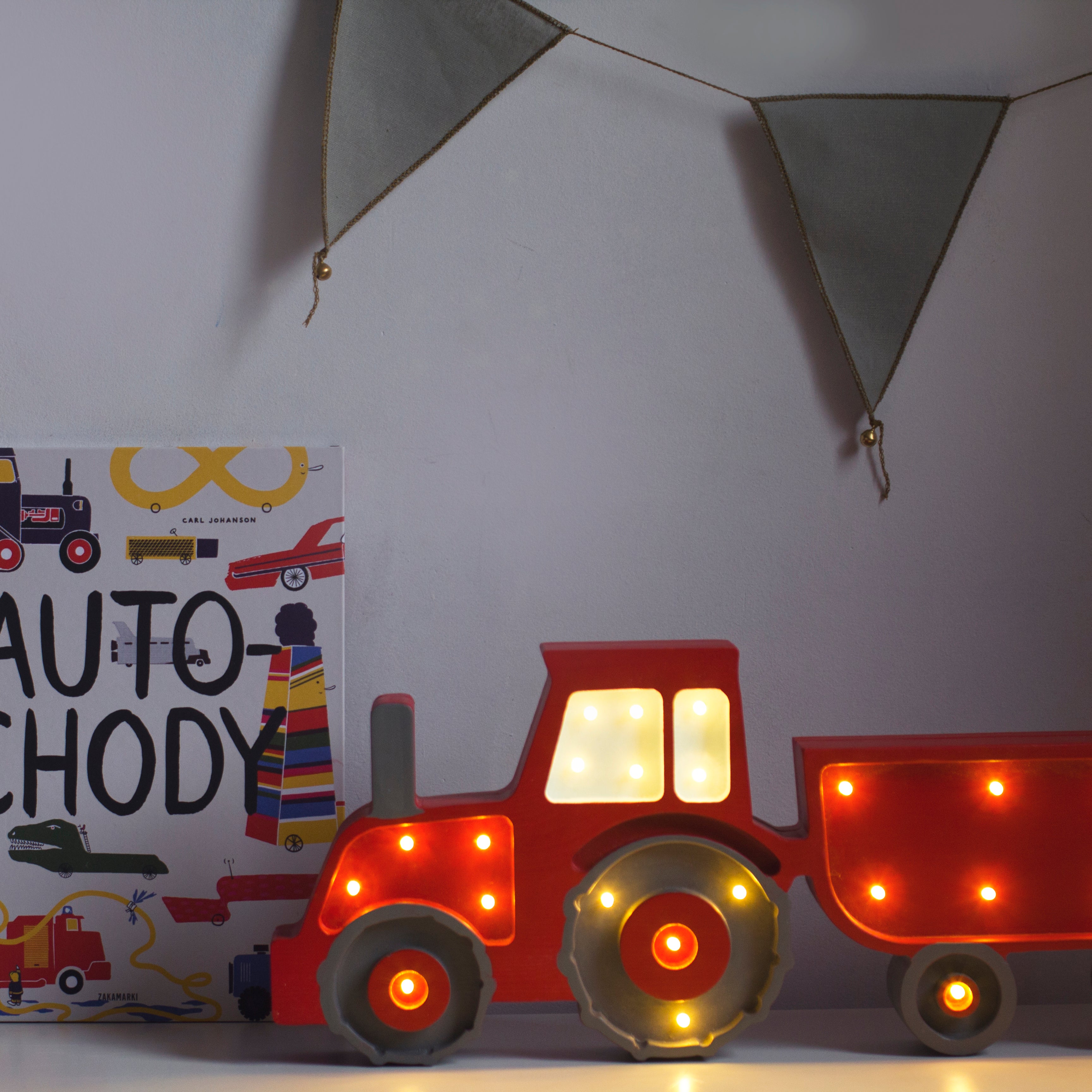 Little Lights Tractor Night Light  | Red