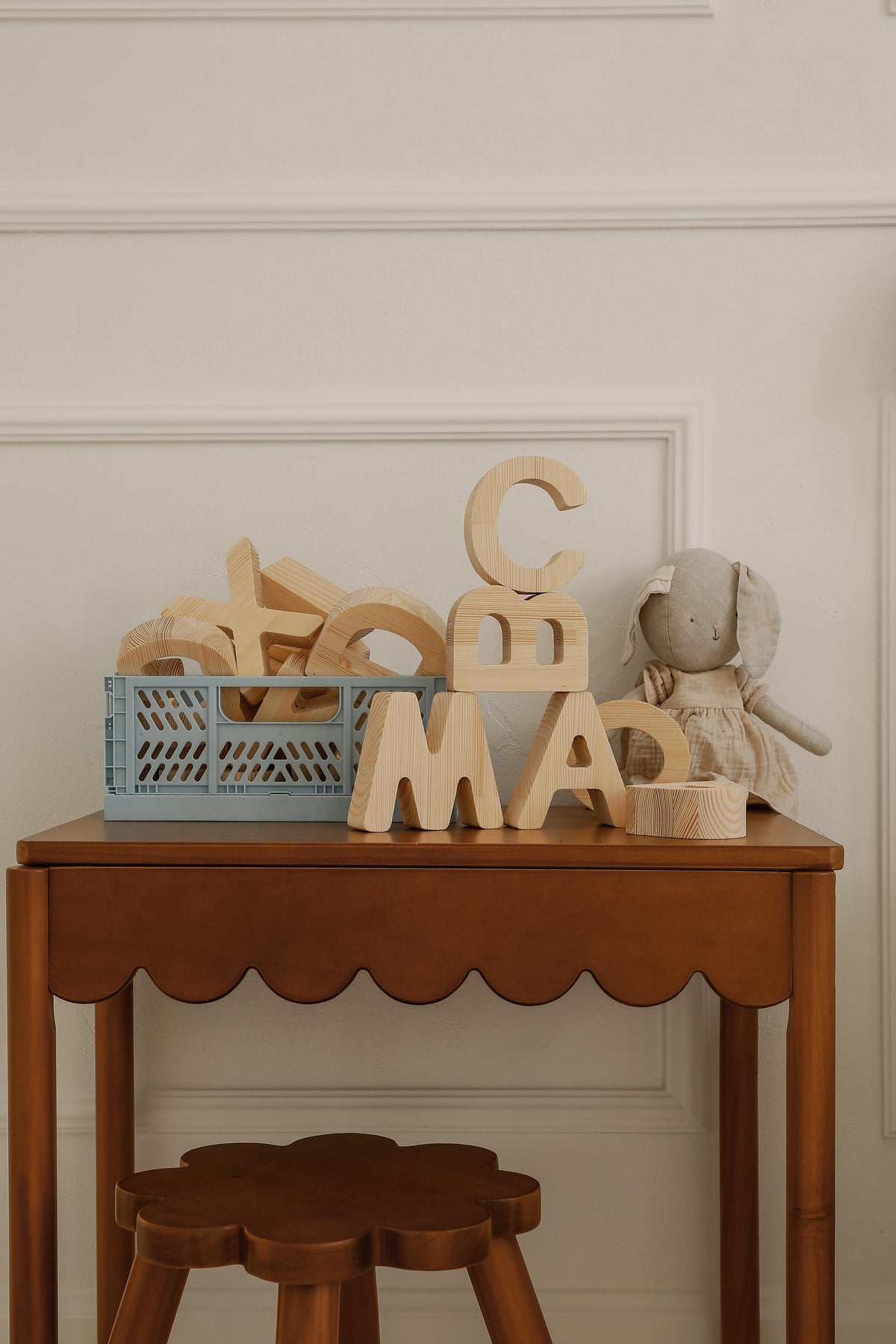 Holz-Alphabet-Bauklötze - Lernbuchstaben