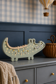 Little Lights Crocodile Night Light | Khaki Pastel