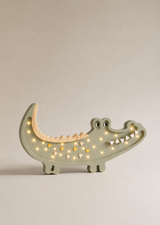 Little Lights Crocodile Night Light | Khaki Pastel