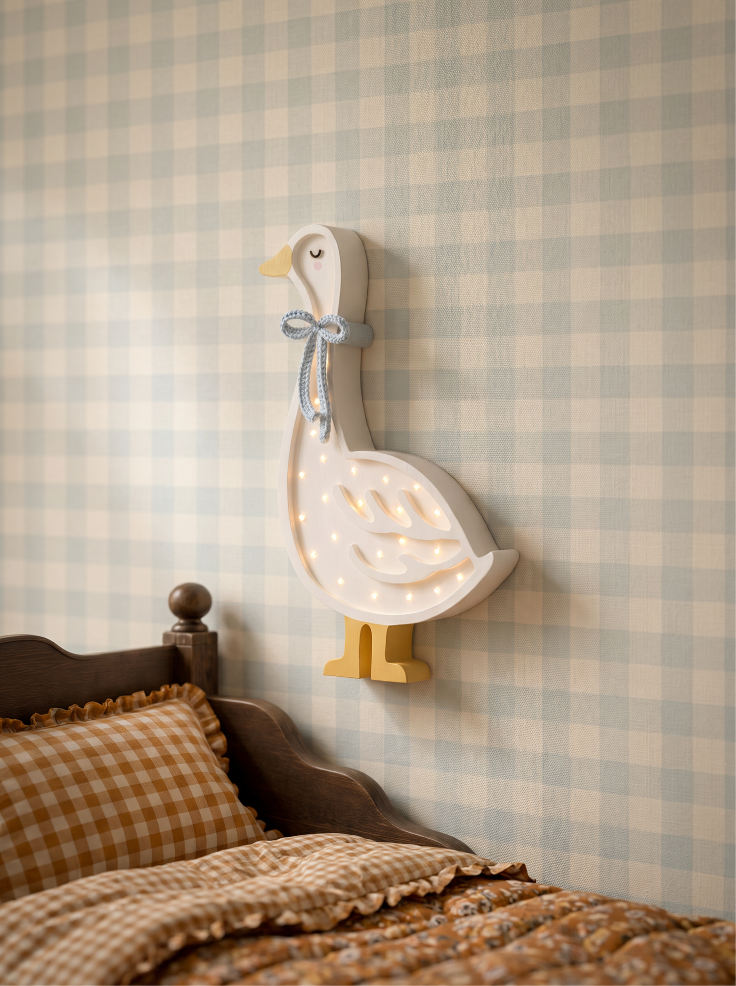 Little Lights Goose Night Light | Cottage Blue Bow
