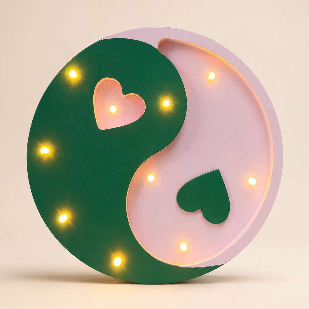 Yin-Yang Heart Lamp | Lilac Forest
